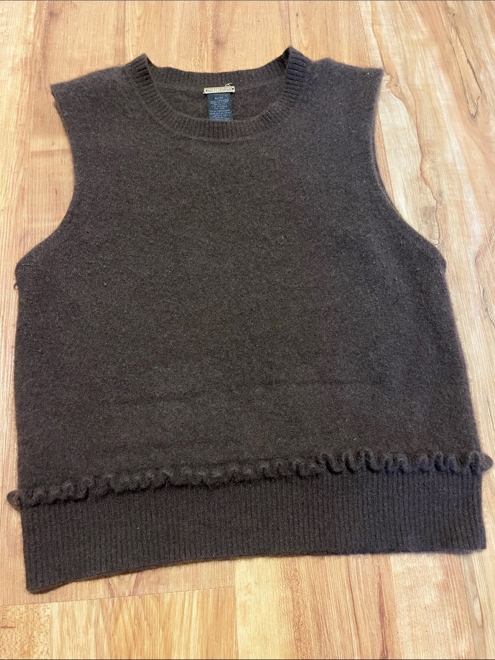 Magaschoni  Cashmere Brown Sleeveless Sweater Vest